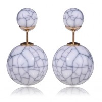White Marble Double Sided Earrings